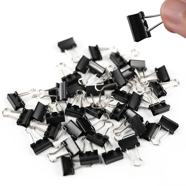 Main image of Ykimok 40Pcs Mini Binder Clips, 5/8 inch(15mm), Paper Clamps Micro Size for Office Supplies, Black