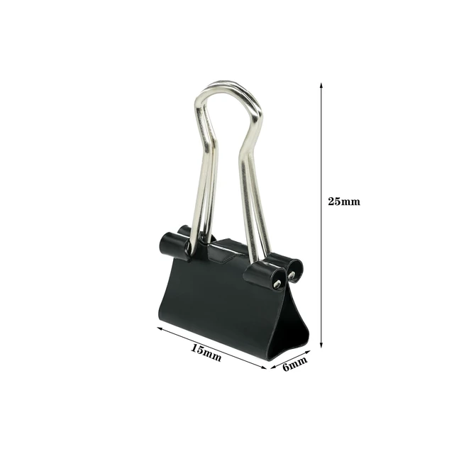 Alt view image 6 of 7 - Ykimok 40Pcs Mini Binder Clips, 5/8 inch(15mm), Paper Clamps Micro Size for Office Supplies, Black