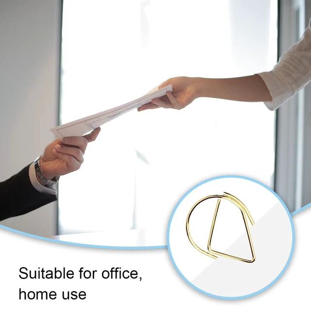 Alt view image 4 of 7 - 100 Pcs Small Golden Paperclips Stainless Steel Waterdrop Shaped Paperclips Bookmarks Paper Clips Clamps for Memo Paper Photo 15 * 25mm (Gold)