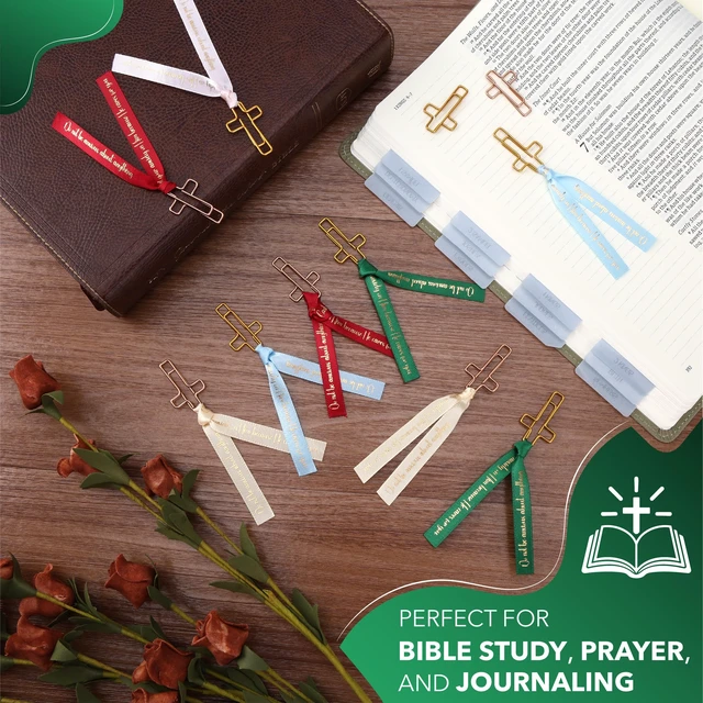 Alt view image 4 of 6 - Mr. Pen- Cross Paper Clips with Ribbons Set, 90 Pack, Bible Study Supplies