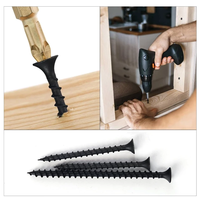 Alt view image 2 of 6 - 170-Piece Screw Assortment Kit, Multi-Size Phillips Flat Head Black Wood Screws for Home Repair and Furniture Assembly