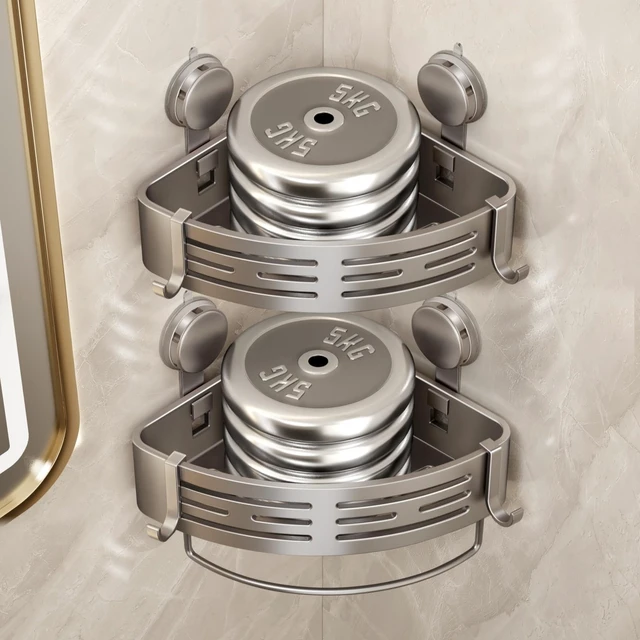 Alt view image 2 of 3 - 2 PCS Suction Cups for Shower Caddy Corner Shower Shelf Corner No Drilling Bathroom Shower Organizer Storage VOLOPNE