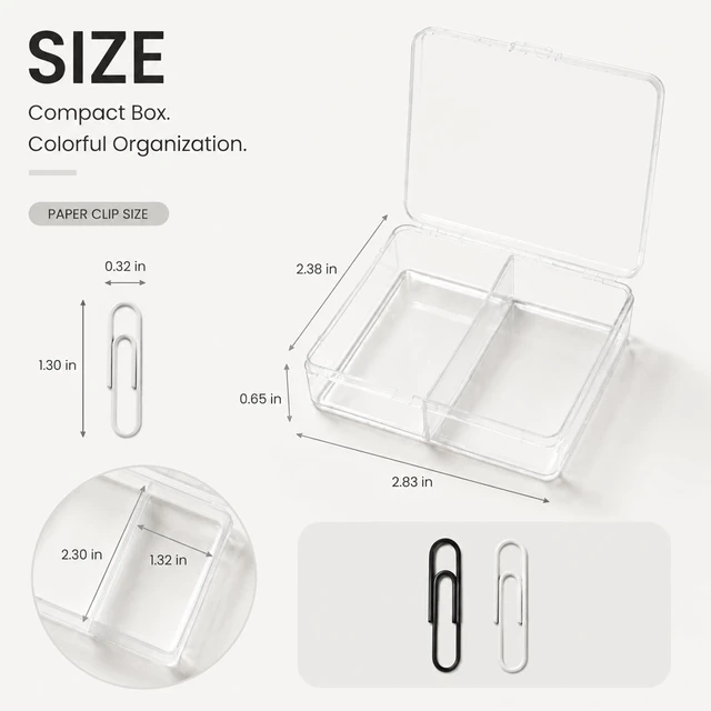 Alt view image 4 of 7 - Prelady 140PCS Black White Paper Clips, 1.3 Inch Single Size Coated Paperclips, Neutral Dual Tone with Slim 2-Slot Storage Case for Business Office School Document Sorting