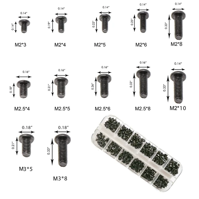 Alt view image 3 of 4 - 360pcs 12sizes Laptop Notebook Tiny Computer Replacement electronic Screws Assortment Kit Black,M2 M2.5 M3,for Lenovo Toshiba Gateway Samsung HP IBM Dell Sony Acer Asus Hard Disk SATA SSD M.2