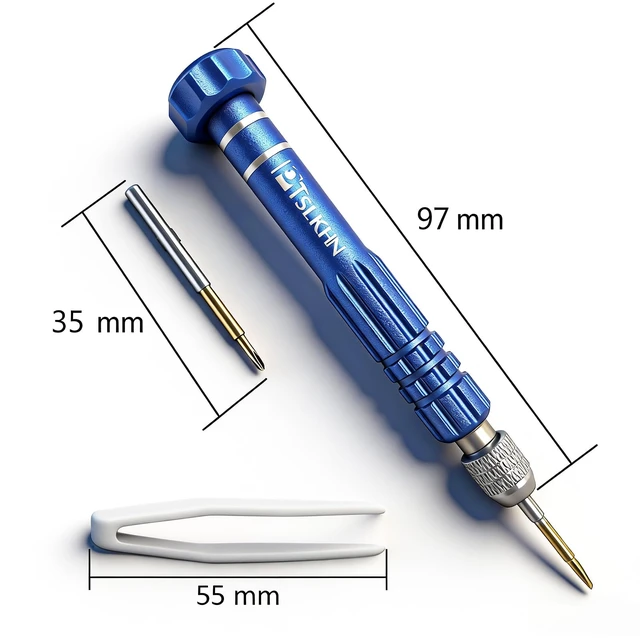 Alt view image 2 of 6 - PTSLKHN Eye Glass Repairing Kit, S2 Steel Screwdriver with 15 Types of Screws, Precision Eyeglass Repair Tool Set (Blue 2in1-screws)