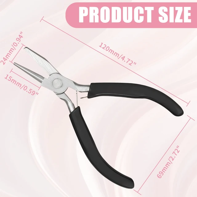 Alt view image 6 of 7 - 5 Inch Concave Round Nose Plier, Carbon Steel Jewelry Plier with Non-Slip Handle for Wire Looping Bending and DIY Jewelry Making, Black