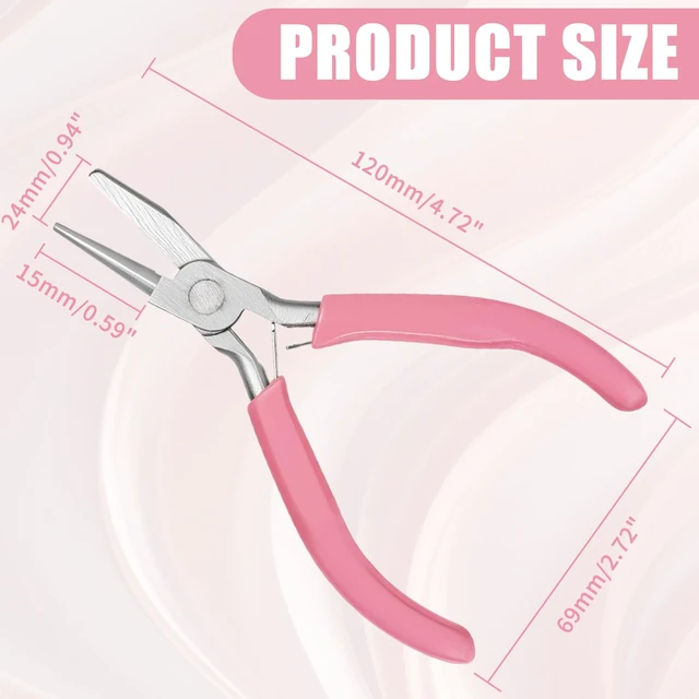 Alt view image 5 of 7 - 5 Inch Concave Round Nose Plier, Carbon Steel Jewelry Plier with Non-Slip Handle for Wire Looping Bending and DIY Jewelry Making, Pink