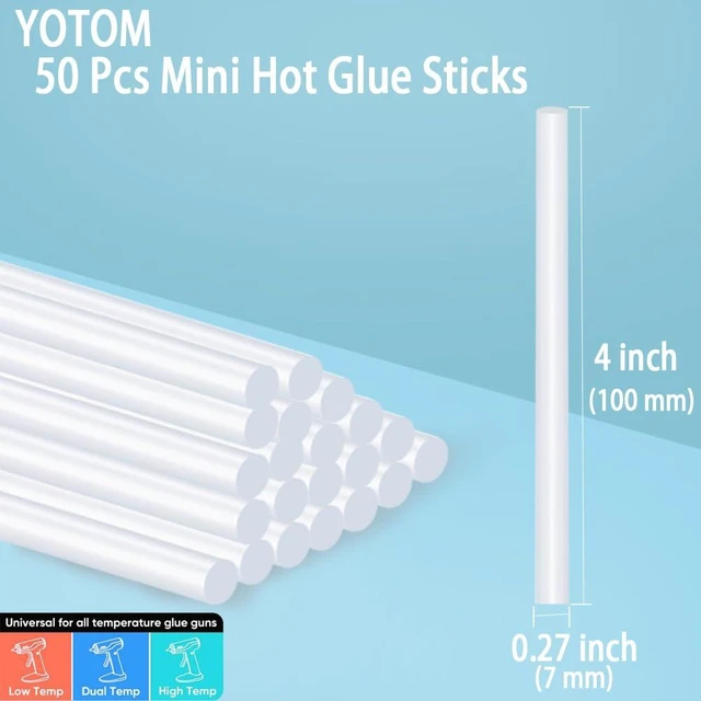 Alt view image 6 of 7 - 50 Pcs Hot Glue Sticks, 4" x 0.27" Mini Size Clear High Temp Glue Sticks for Crafting, DIY and Home Repair Needs