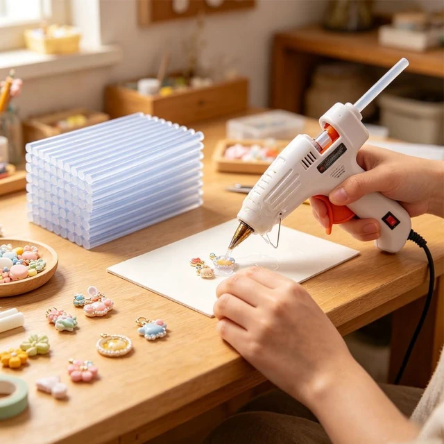 Alt view image 7 of 7 - 50 Pcs Hot Glue Sticks, 4" x 0.27" Mini Size Clear High Temp Glue Sticks for Crafting, DIY and Home Repair Needs