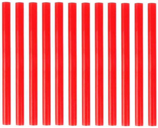 Main image of HUIHUIBAO 12 PCS Colored Hot Glue Sticks, Mini Hot Melt Adhesive Glue Stick for DIY Art Craft, 7 x 100mm, Red
