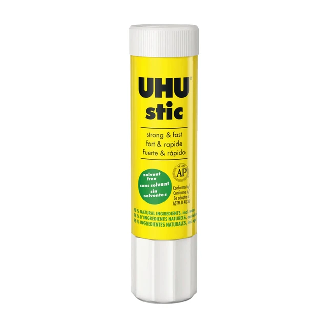Alt view image 4 of 6 - UHU stic, Glue Stick Solvent Free, Washable, Screw on Cap, for School, Crafts, Scrapbooking 1 x 21g Blister, White