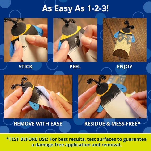 Alt view image 2 of 5 - Glue Dots, Removable Dots, Double-Sided, 1/2", .5 Inch, 200 Dots, DIY Craft Glue Tape, Sticky Adhesive Glue Points, Liquid Hot Glue Alternative, Clear