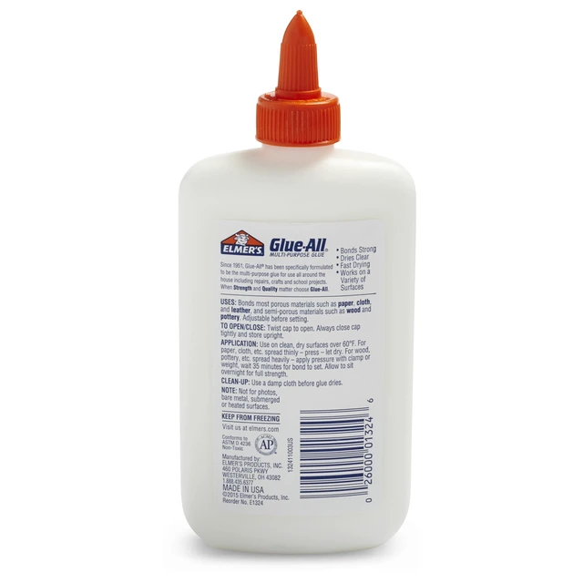 Alt view image 4 of 4 - ELMERS E1324 Elmer's Glue-All Multi-Purpose Liquid Glue, Extra Strong, 7.625 Ounces, 1 Count
