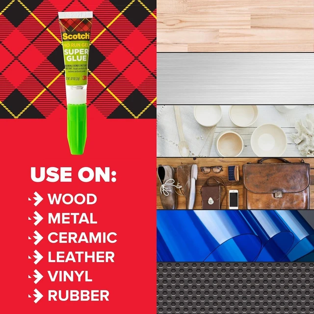 Alt view image 6 of 6 - Scotch Super Glue Gel, .07 oz, 2-Pack, Dries Quickly with a Permanent Hold (AD112)