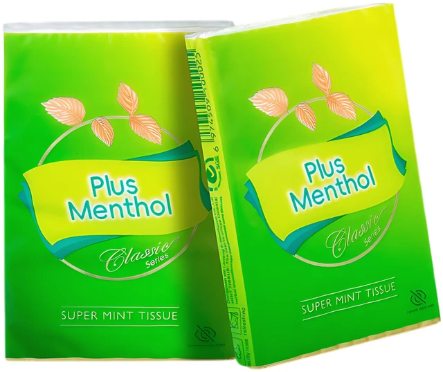 Main image of Menthol Lotion Pocket Tissues, Travel Size, 4-Ply, 2 Pack (20 Tissues Total)