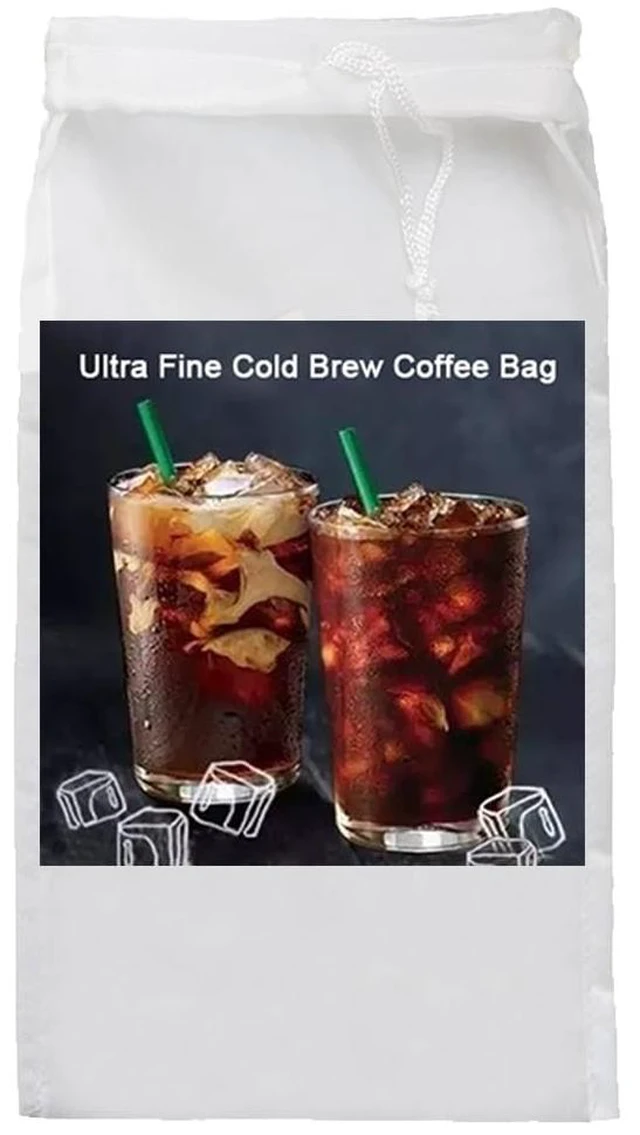 Main image of 1 Pack Cold Brew Coffee Bag,120 Micro Food Grade Nylon Ultra Fine Mesh, 8.6x5 inch Reusable Cold Brew Coffee Filter with Seamless Bottom, Coffee Maker