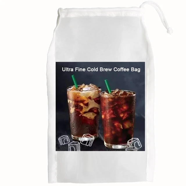 Alt view image 5 of 6 - 1 Pack Cold Brew Coffee Bag,120 Micro Food Grade Nylon Ultra Fine Mesh, 8.6x5 inch Reusable Cold Brew Coffee Filter with Seamless Bottom, Coffee Maker