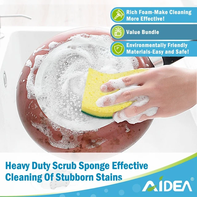 Alt view image 6 of 6 - AIDEA Sponges Kitchen, 6Count, Heavy-Duty Scrub Sponges, Sponge for Dishes