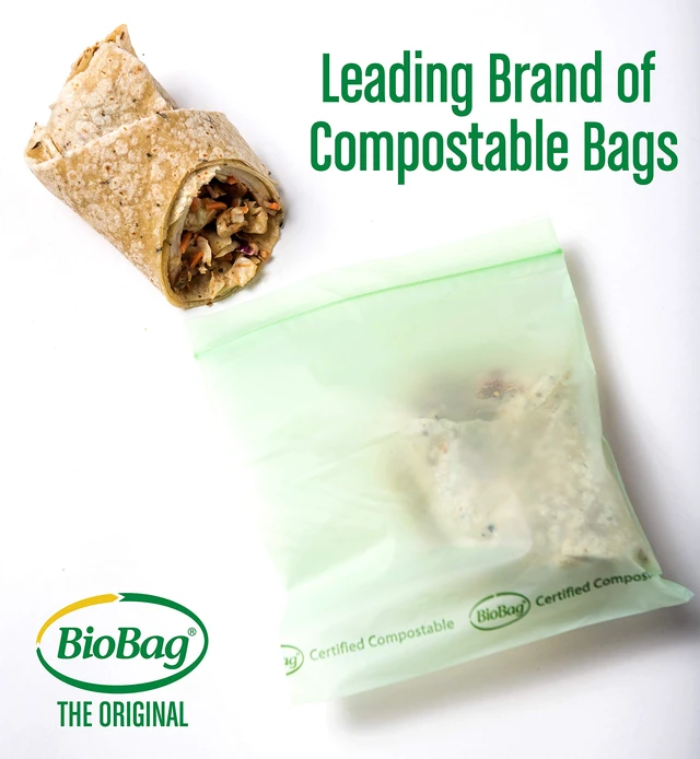 Alt view image 6 of 6 - BioBag 100% Certified Compostable Resealable Sandwich Bags, 25 Count, Perfect for Lunches, Snacks, and On The Go Green