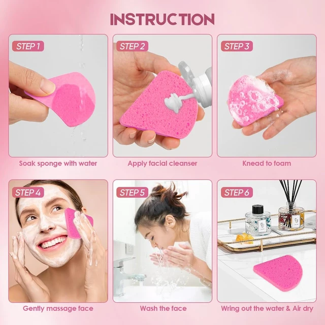 Alt view image 3 of 7 - AIDEA Compressed Facial Sponges-48Count, Disposable Face Sponges, Pink