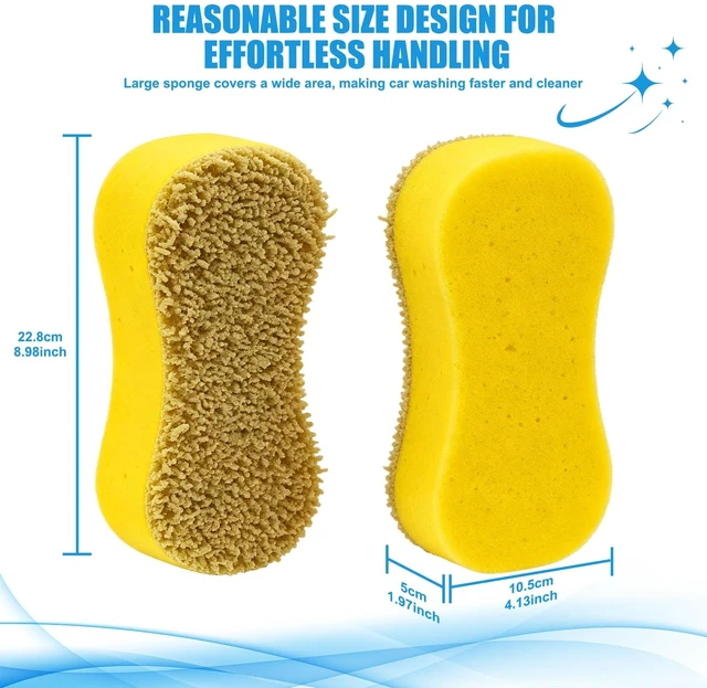 Alt view image 5 of 6 - 2Pack Large Car Wash Sponge - Car Cleaning Sponges for Car Cleaning, Kitchen, Bathroom and Household Cleaning