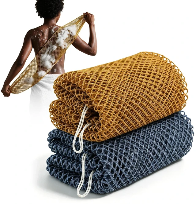 Main image of Yoget African Net Sponge 2 Pack, 45 Inch Long Back Scrubber for Shower