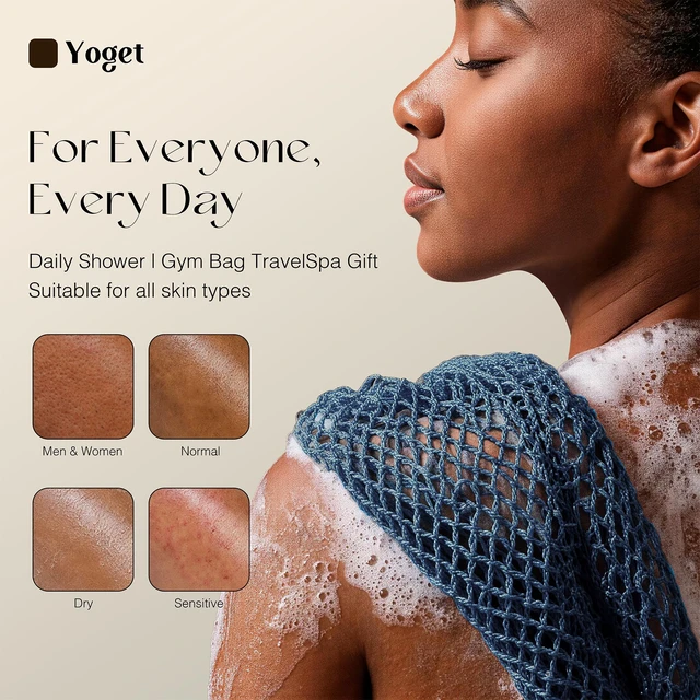 Alt view image 3 of 7 - Yoget African Net Sponge 2 Pack, 45 Inch Long Back Scrubber for Shower