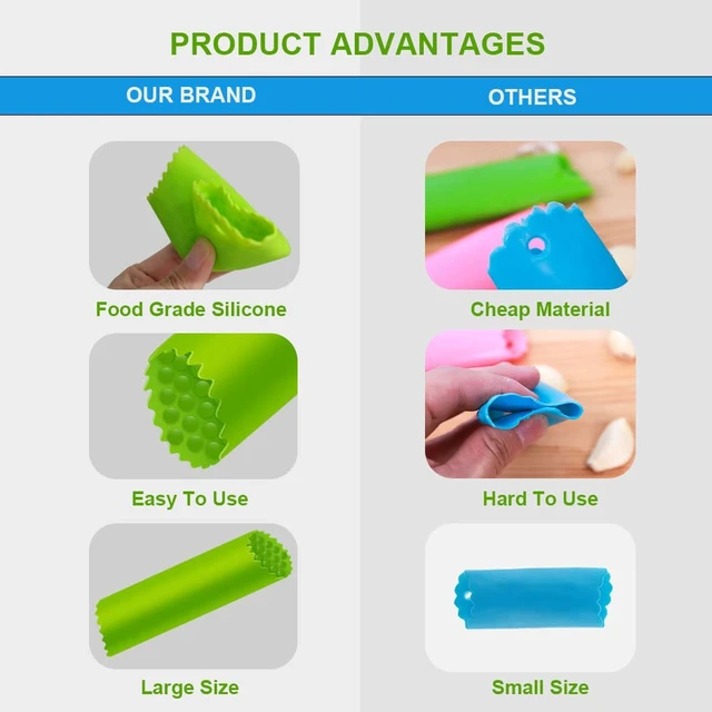 Alt view image 5 of 7 - Garlic Peeler Silicone Garlic Skin Remover Roller Garlic Tube Rollers Skin Remover, Garlic Roller Peeling Tube Tool for Useful Kitchen Tools (Black)