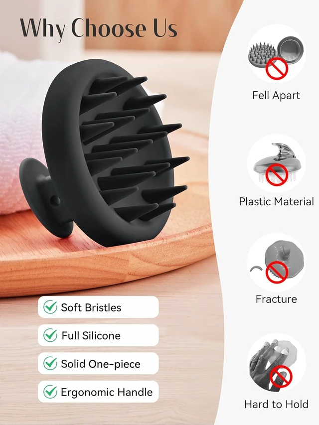 Alt view image 4 of 6 - HEETA Silicone Scalp Massager Hair Scrubber Shampoo Brush for Hair Growth