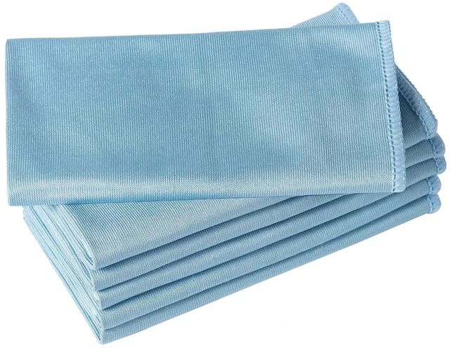 Main image of Puomue 6 Pack Microfiber Glass Cleaning Cloth, 16 Inch X 16 Inch, Lint Free Quickly Clean Window, Glasses, Windshields, Mirrors, and Stainless Steel, Blue