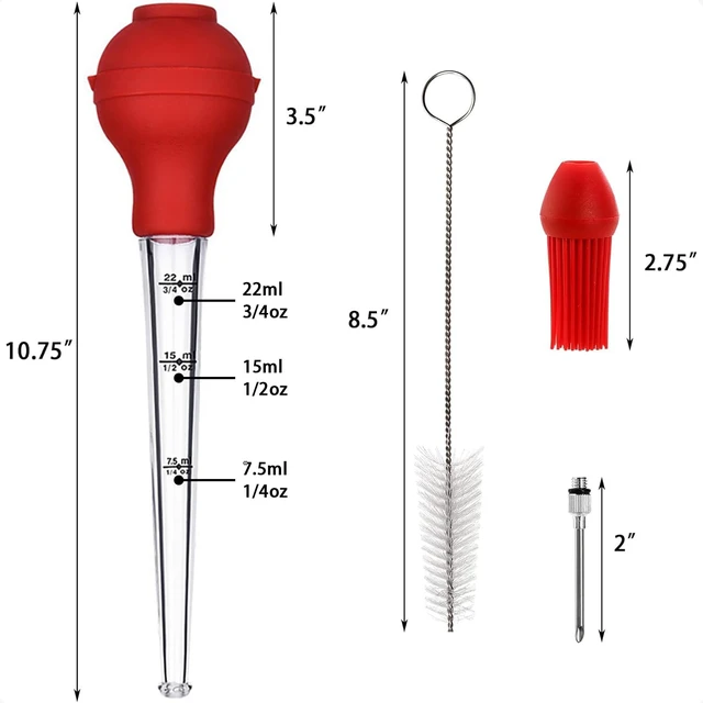 Alt view image 5 of 6 - Mikim Turkey Baster Syringe Large, Long Meat Basters, 3/4 oz, Gift Package