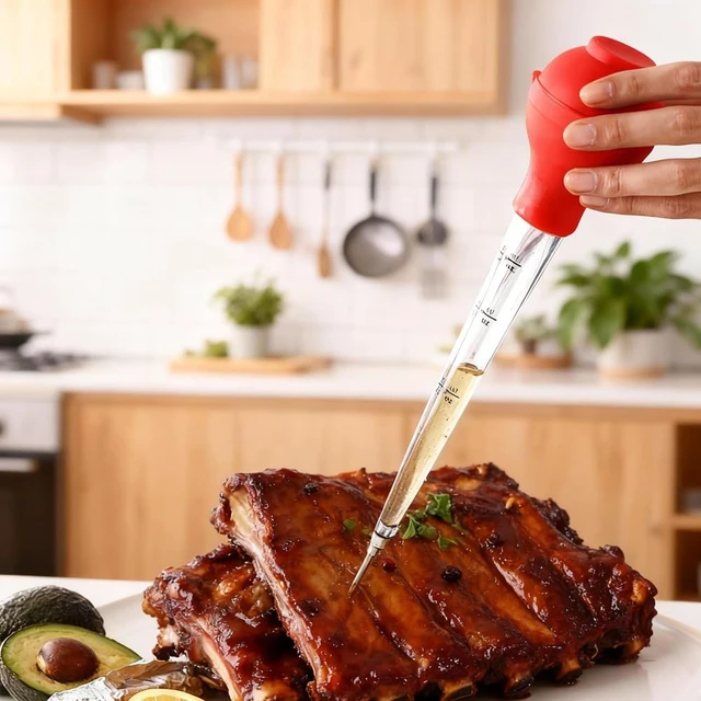 Alt view image 2 of 6 - Mikim Turkey Baster Syringe Large, Long Meat Basters, 3/4 oz, Gift Package