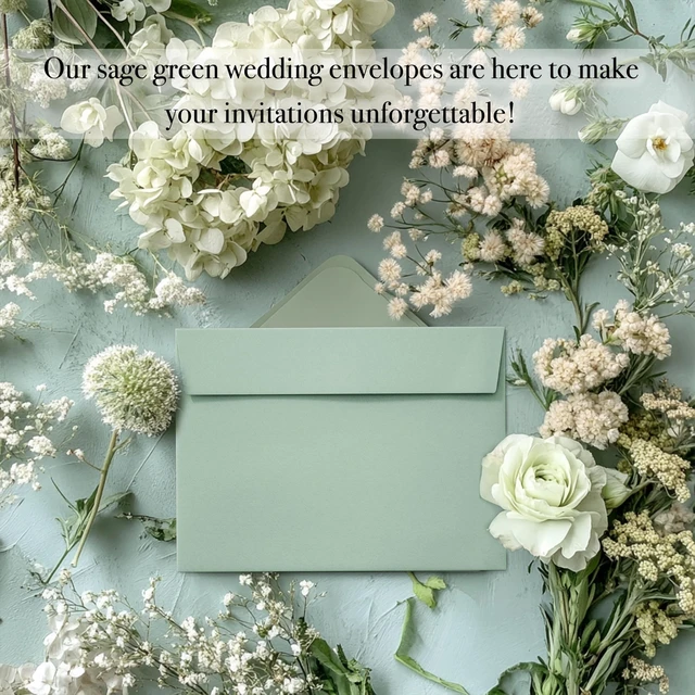 Alt view image 7 of 7 - Slapaflife 50 Packs 5x7 Envelopes, Sage Green 5x7 Envelopes for Invitations, Wedding, Postcards, Greeting Cards, Mailing