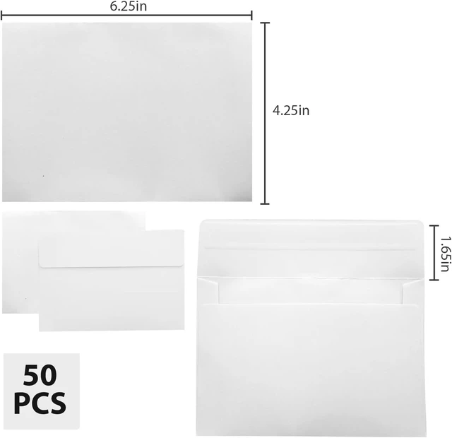 Alt view image 2 of 6 - 50 Packs 4x6 Envelopes, Self Seal Envelopes for Weddings, Invitations, Greeting Cards - Ideal for Event Planners, DIY Crafters & Party Hosts