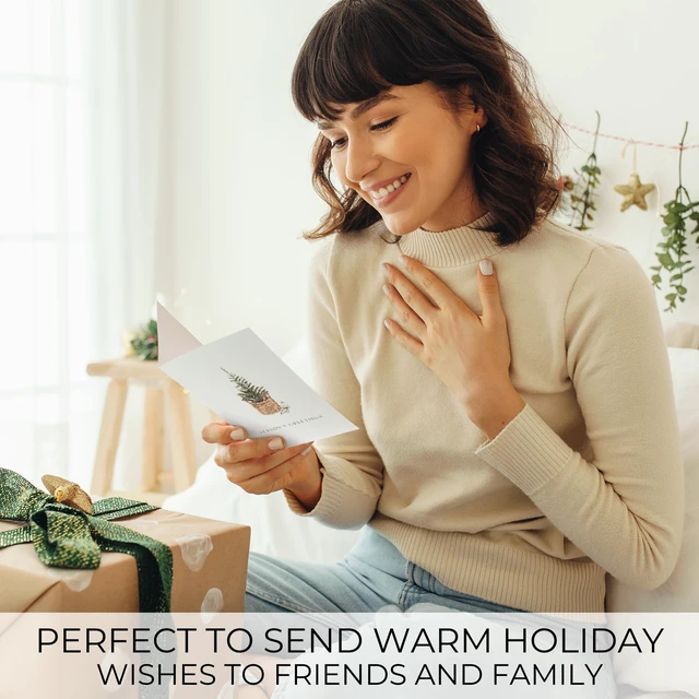 Alt view image 4 of 7 - Beautiful Modern Rustic Christmas Cards Set of 20 - Incl. Bulk Envelopes