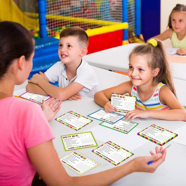 Alt view image 5 of 6 - 60Pcs Colorful Happy Mail Teacher Notes to Parents Classroom Good Behavior Incentive Motivational Cards Positive Postcards to Send Home for Home Classroom Kindergarten Elementary School