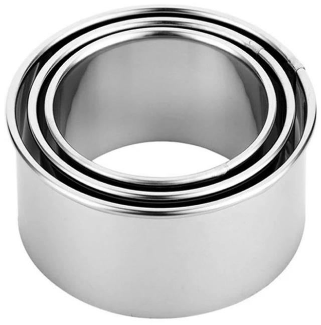 Main image of Cookie Cutters - Biscuit Cutters/Stainless Steel Dumpling Cutters/Cake Pastry Cutters/Cake Cookie Scone Cutters Molds stamps for Cooking Baking (3Pcs, Round Edge)