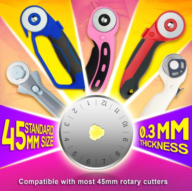 Alt view image 3 of 6 - DIYSELF 5 Pack 45mm Rotary Cutter Blades, SK7 Rotary Blade Replacements