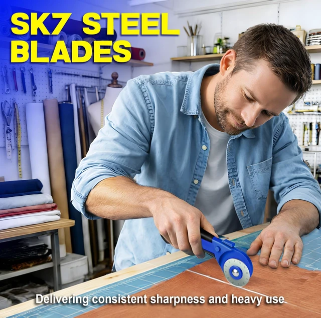 Alt view image 2 of 6 - DIYSELF 5 Pack 45mm Rotary Cutter Blades, SK7 Rotary Blade Replacements