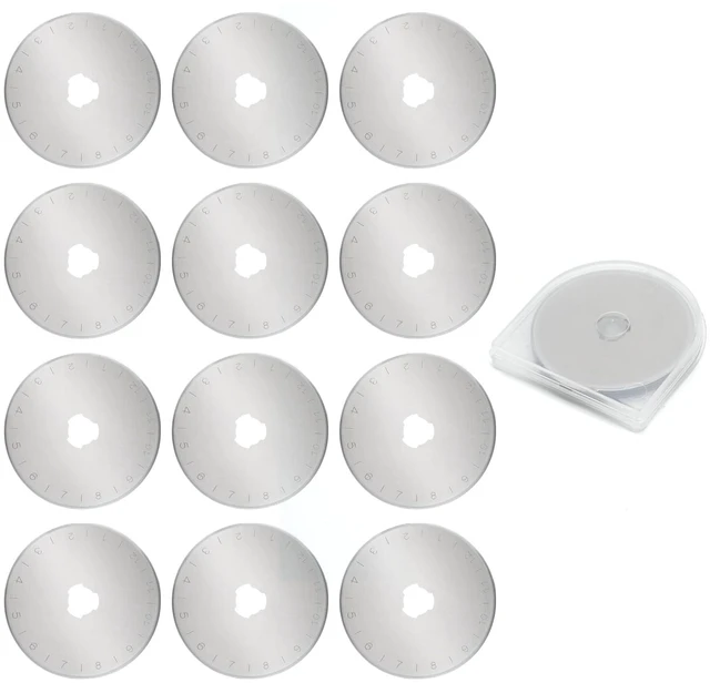 Main image of 12 pcs 45mm Rotary Cutter Blades,Replacement Rotary Blade for Arts Crafts Quilting Scrapbooking Sewing Fabric Cutting,Arts & Crafts Farbric Paper Cutting Tool By XEKIGU