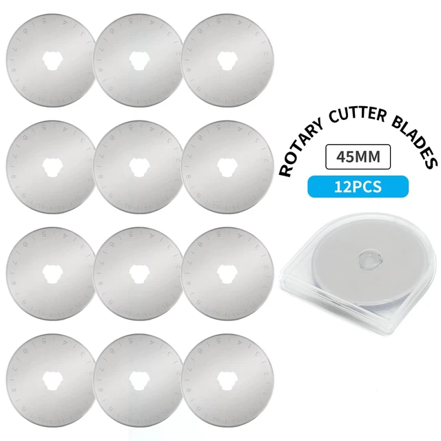 Alt view image 4 of 7 - 12 pcs 45mm Rotary Cutter Blades,Replacement Rotary Blade for Arts Crafts Quilting Scrapbooking Sewing Fabric Cutting,Arts & Crafts Farbric Paper Cutting Tool By XEKIGU