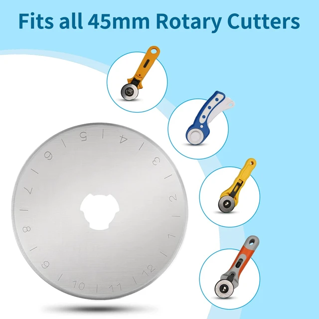 Alt view image 3 of 7 - 12 pcs 45mm Rotary Cutter Blades,Replacement Rotary Blade for Arts Crafts Quilting Scrapbooking Sewing Fabric Cutting,Arts & Crafts Farbric Paper Cutting Tool By XEKIGU