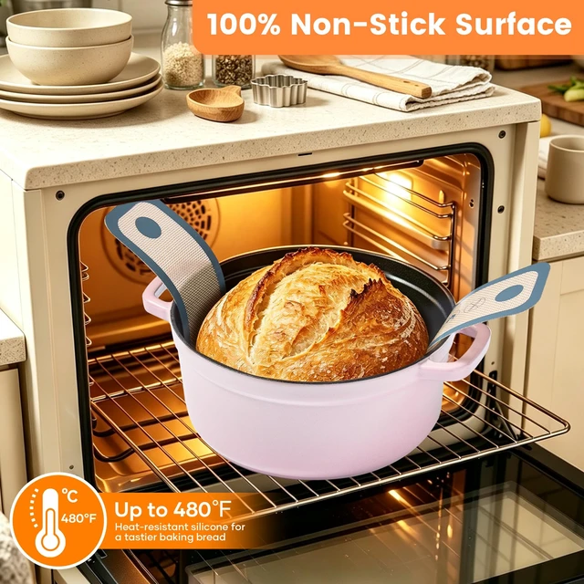 Alt view image 2 of 6 - SWSKR 2 Pcs Sourdough Silicone Bread Sling for Dutch Oven,Gray Set of 2