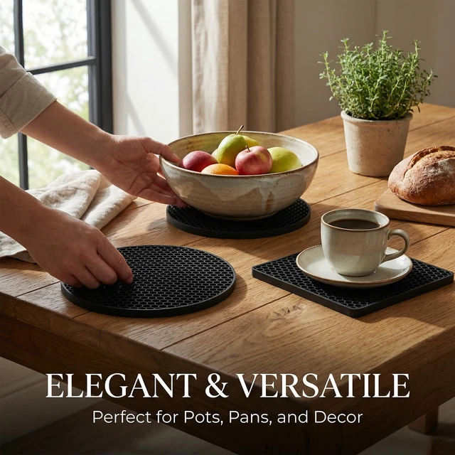 Alt view image 6 of 7 - 4 Pack Silicone Trivets for Hot Dishes