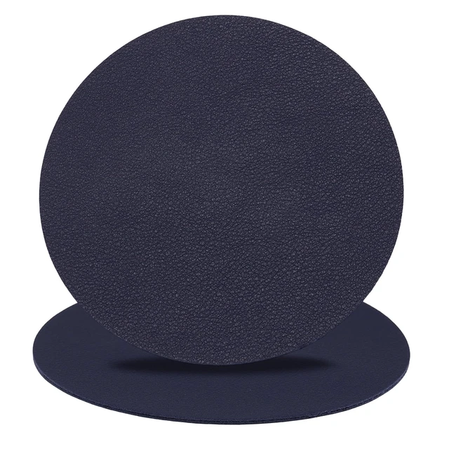 Alt view image 5 of 5 - Set of 6 Leather Coasters, 4" Round, Navy Blue