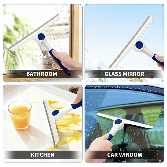 Alt view image 6 of 6 - Window Squeegee for Glass Doors,All-Purpose 9.7 Window Cleaning Squeegee, Handheld for Windows, Car Windshields & More,Blue (9.7" Window Squeegee)