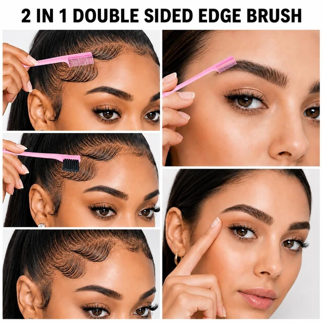 Alt view image 2 of 7 - Aigee Slick Back Hair Brush & Edge Brushes and Combs Set,6Pcs in box