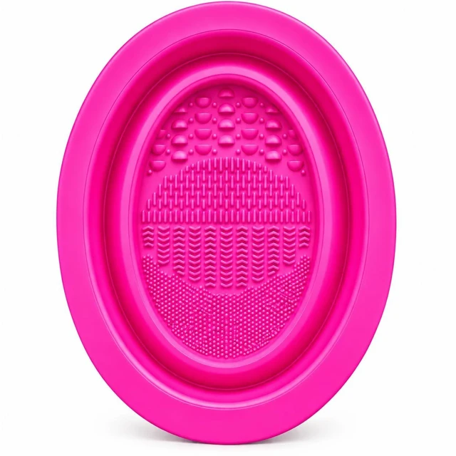 Main image of 2-in-1 Collapsible Silicone Makeup Brush Cleaning Bowl, 4 Cleaning Textures, Brush Cleaner Mat & Bowl, Soft Flexible Portable Design for Makeup Brushes, Sponges & Puffs