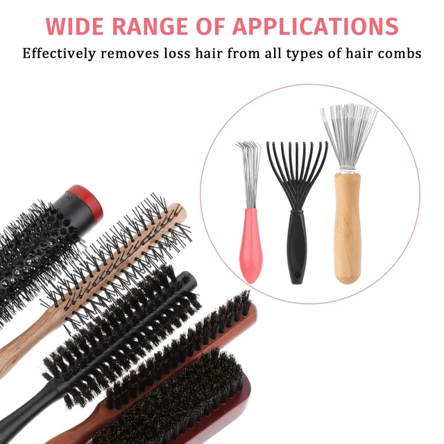 Alt view image 2 of 7 - Comb and Brush Cleaner Tool Set - 3 Pieces with Rake Design for Home and Salon Use