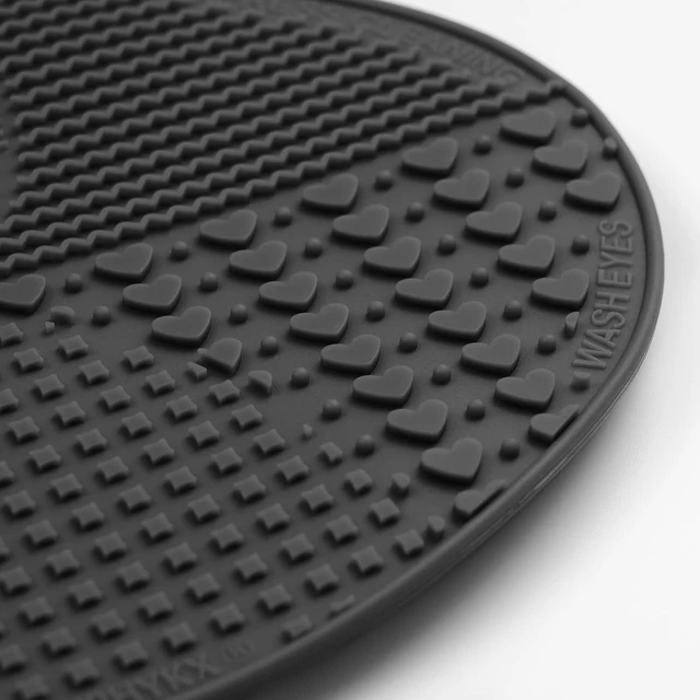 Alt view image 4 of 6 - Makeup Brush Cleaner Mat Silicone Brush Cleaning Mat Big Size Make Up Brush Clean Pad with Suction Cup for Makeup Brush Cleaning (Black)